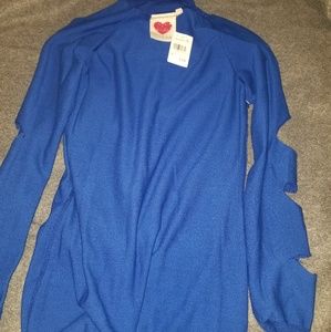 Blue cut sleeve dress